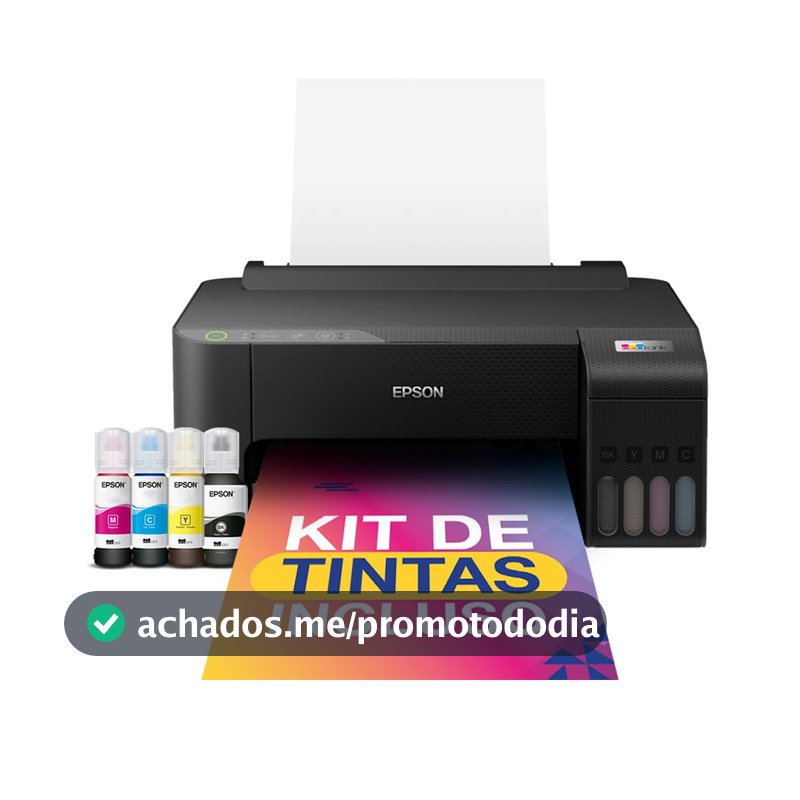 Impressora Epson EcoTank L1250 - Tanque de Tinta Colorida, Wi-Fi Direct, Comando de voz, Bivolt, Cor: Preto