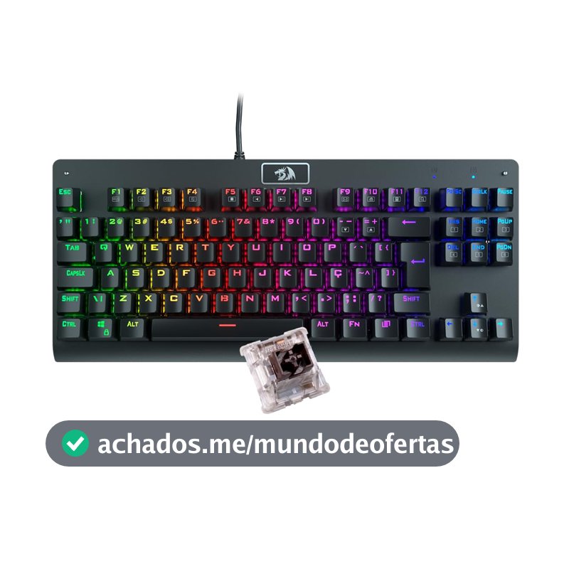 Teclado Mecânico Gamer Redragon Dark Avenger K568-2 Rgb Switch Brown Com Fio