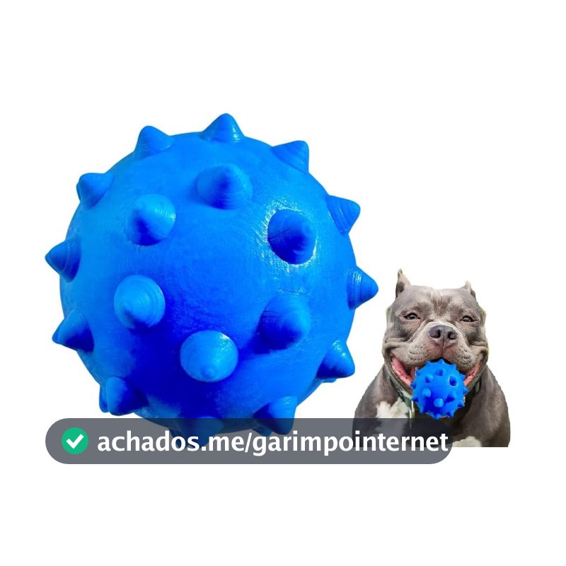 Brinquedo Para Cães Bola Grande Maciça Extra Forte 70mm Cachorro Grande Brinquedo Hard (Azul)