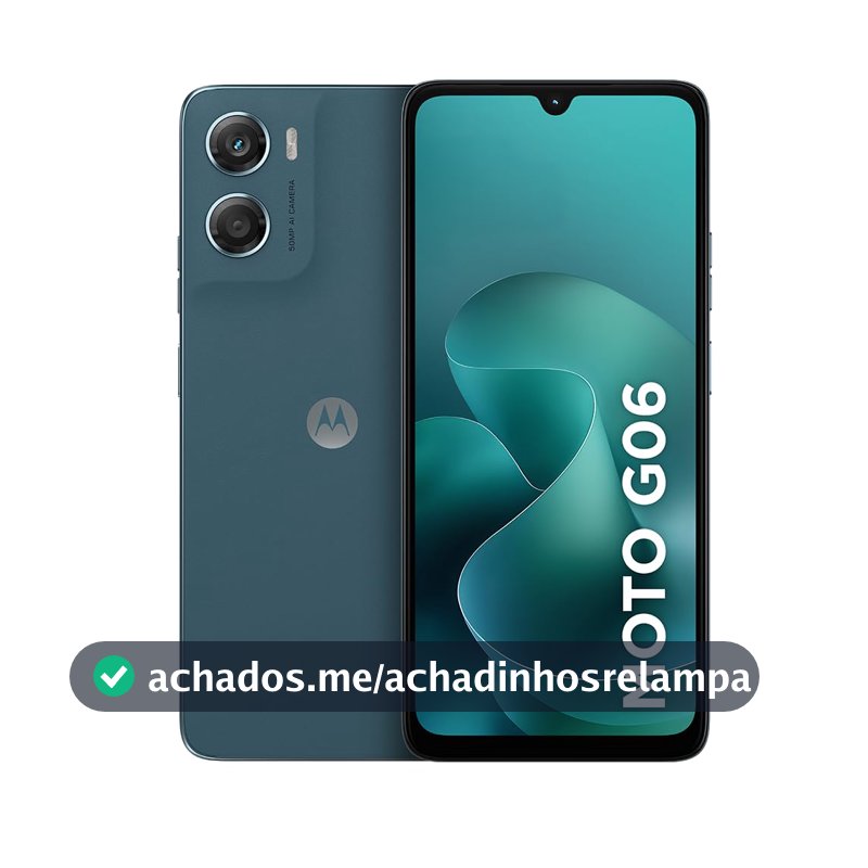 Smartphone Motorola Moto g06-128GB 4GB RAM + 8GB Ram Boost e Camera 50MP com AI Bateria de 5200 mAh Tela 6.9" - Azul Marinho