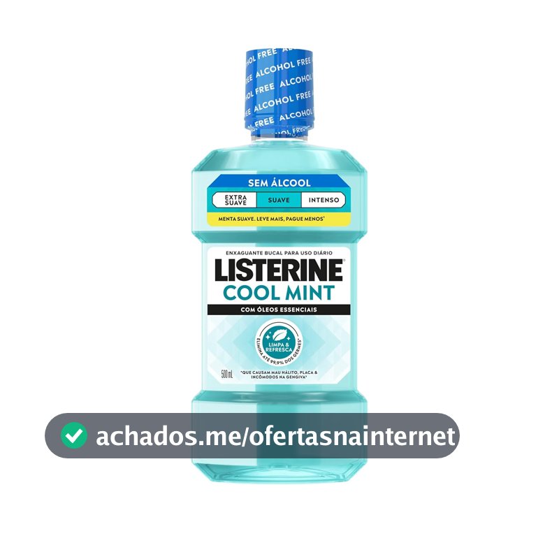 Enxaguante Bucal Listerine Cool Mint, Sem Álcool, 500ml