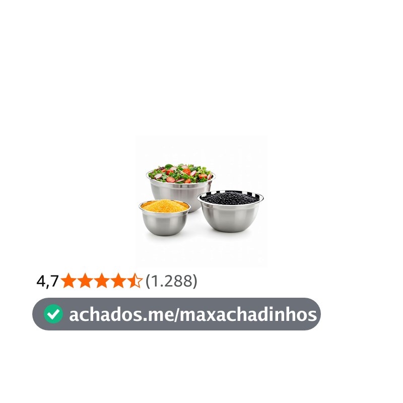 Conjunto de Tigelas Brinox 3 Peças Suprema Aço Inox