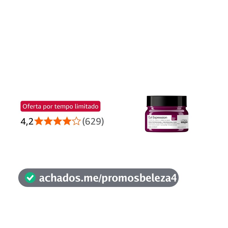 L´Oréal Professionnel Máscara de Tratamento Curl Expression Rich, Para Cabelos Crespos e Cacheados, Hidratação Intensa, Toque Sedosos e Luxuoso, Controle de Frizz, 250ml