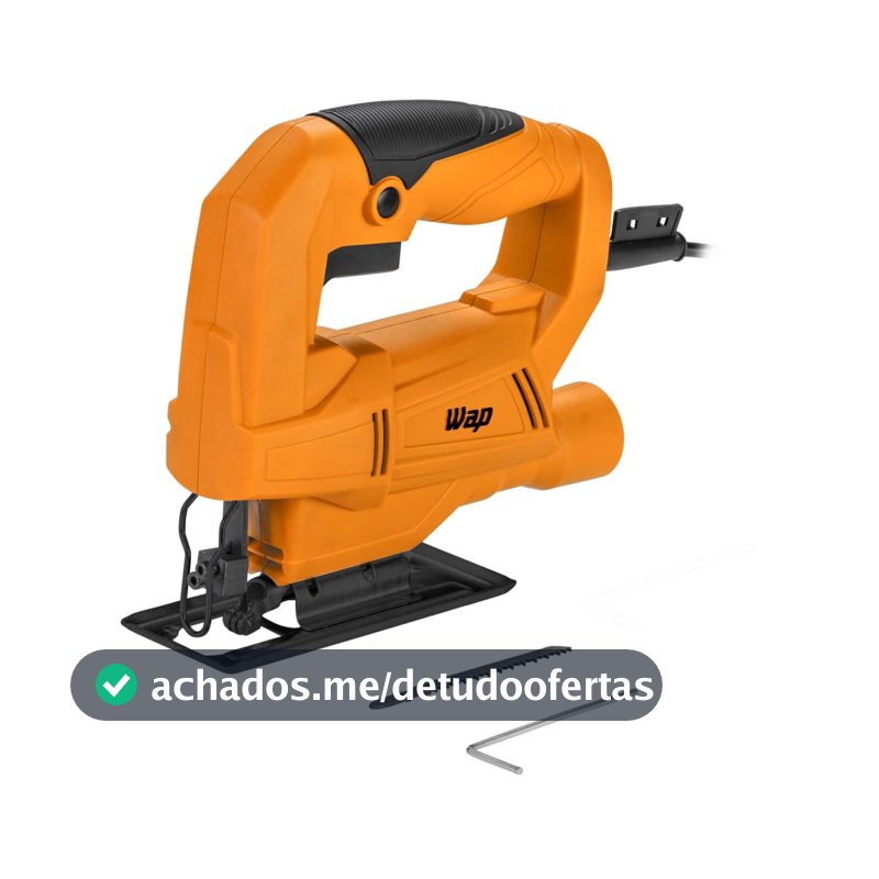 WAP Serra Tico-Tico WF STT01 550W com Base Regulável 0° a 45°, Bocal de Aspiração e Lâmina Inclusa, Corte até 55 mm em Madeira, 127V