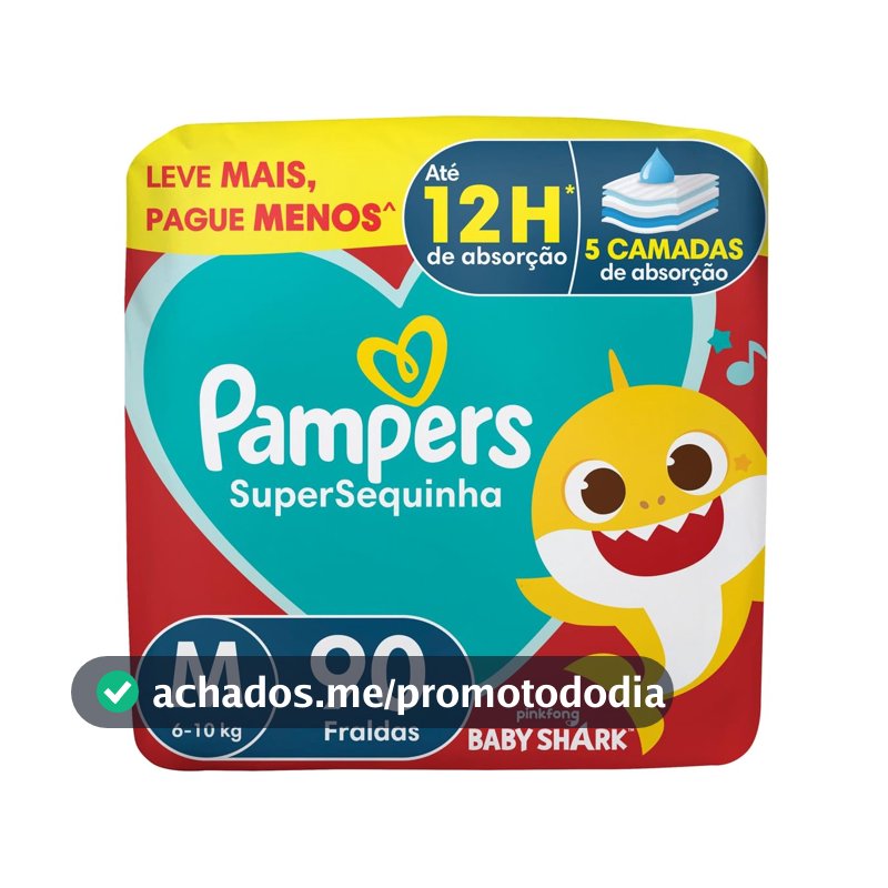 Fralda Pampers Supersequinha Tamanho M 90 Unidades