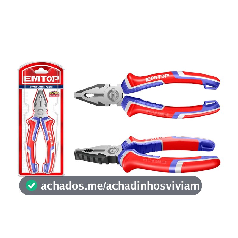 EMTOP Alicate Universal para Eletricista Isolado 8 Polegadas 200 Mm