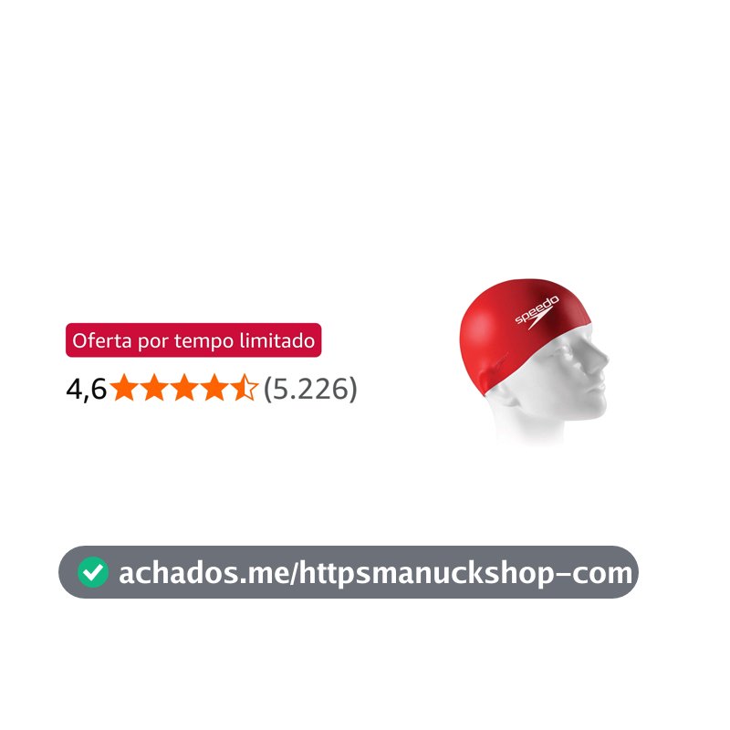 Touca de Natação, Speedo, Flat Cap, Silicone Resistente com Encaixe Confortável,Tamanho Único