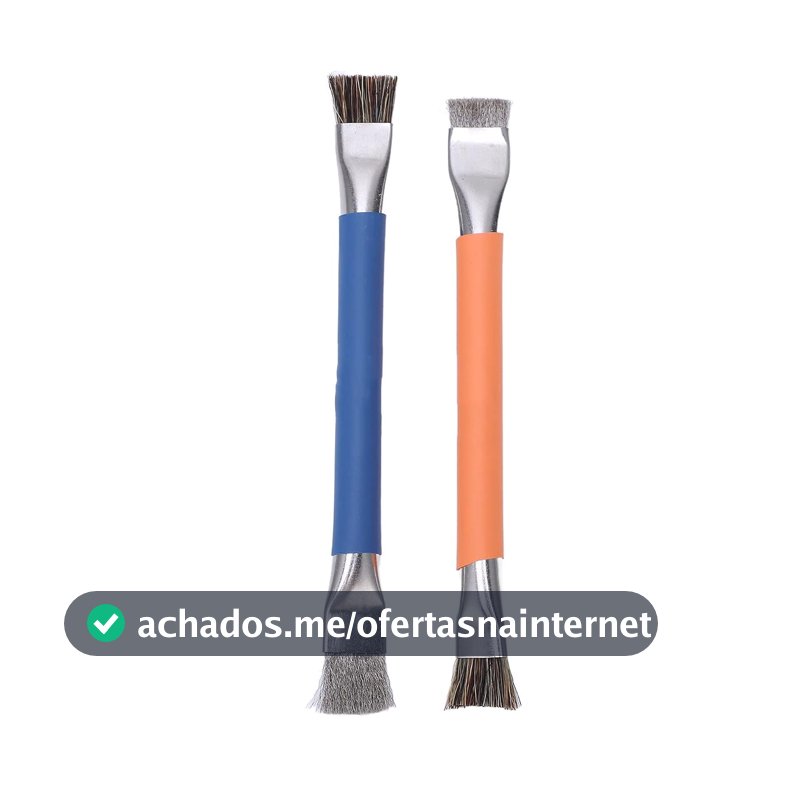 Fafeicy Escova para Placa Mãe, 2 Peças, Mini Ferramenta de Limpeza Multiângulo, Liga de Aço para Reparo de Componentes Eletrônicos, Manutenção de Hardware de PC
