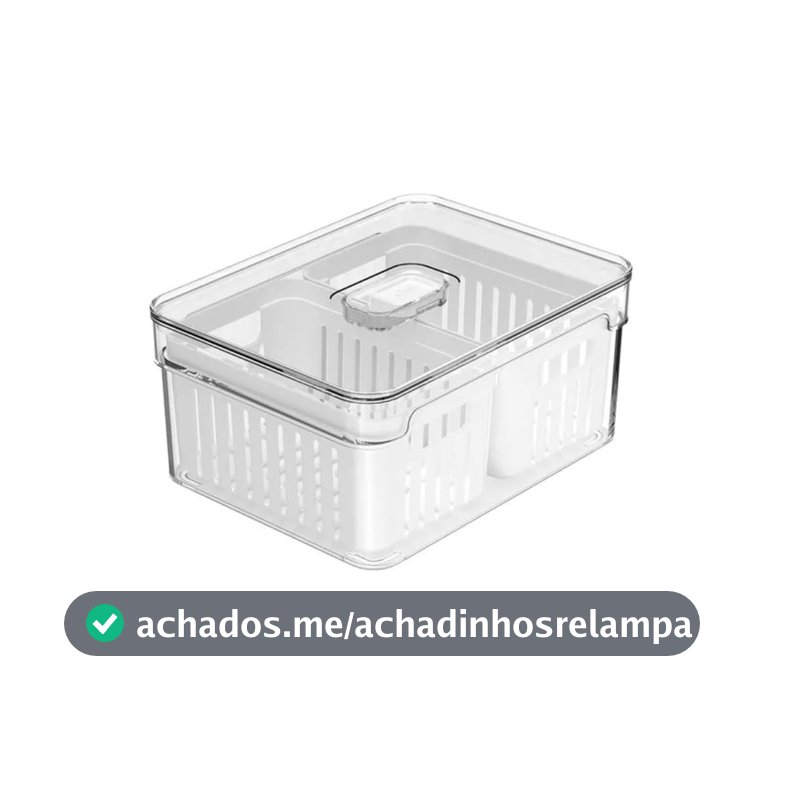 Ou Organizador com Cesto Duplo 2,2L Natural Linha Clear Fresh