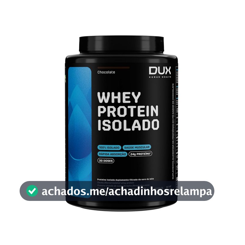 Whey Protein Isolado Chocolate Pote 900g – Contribui para os Resultados e Auxilia a Recuperação Muscular – Dux Human Health