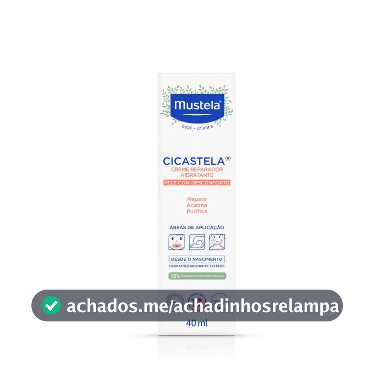 Mustela Cicastela Creme Reparador Hidratante 40Ml - Hidrata Repara Acalma E Purifica A Pele - Multiuso Para Os Pequenos Dodóis Dos Bebês E Crianças Feito Com 91% De Ingredientes De Origem Natural