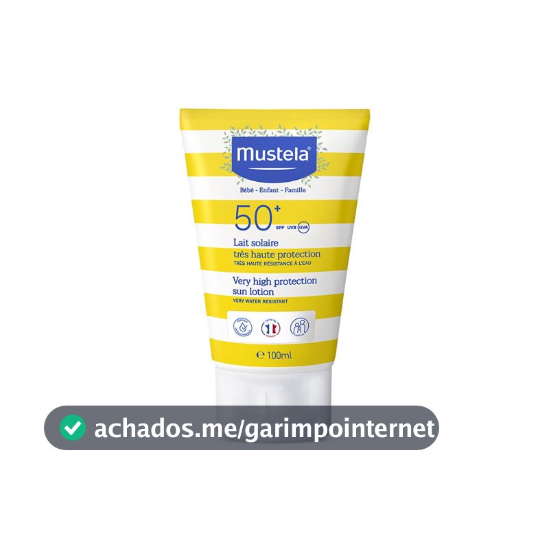 Mustela Protetor Solar 100ml FPS 50+ Filtro Solar Rosto e Corpo Para Bebês, Crianças e Adultos - Alta Proteção Solar com Fórmula Hipoalergênica para Todos os Tipos de Pele