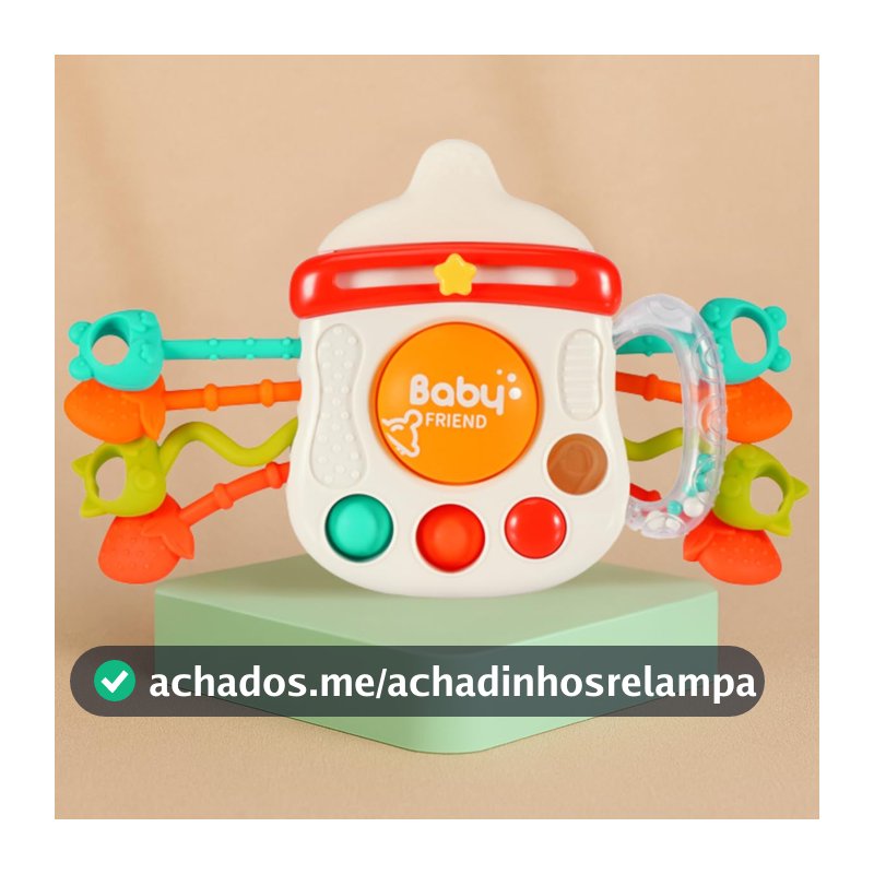 Mordedor Sensorial para Bebês com Pop It e Texturas Livre de BPA