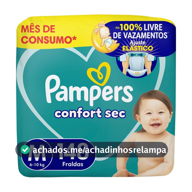 Fralda Pampers Confort Sec Tamanho M 148 Unidades