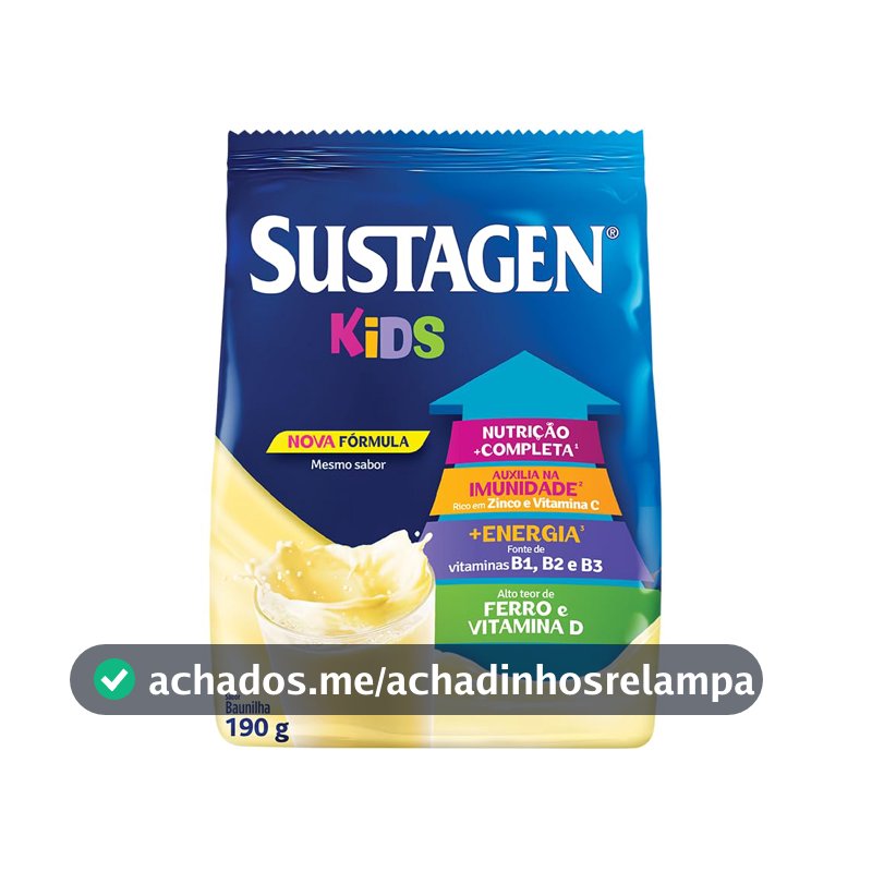 Sustagen Kids Complemento Alimentar Sabor Baunilha - Sachê 190g