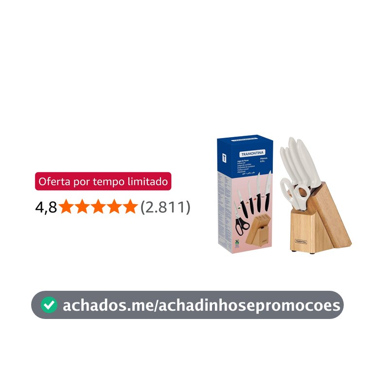 Jogo De Facas 6 Peças Tramontina Plenus Branco
