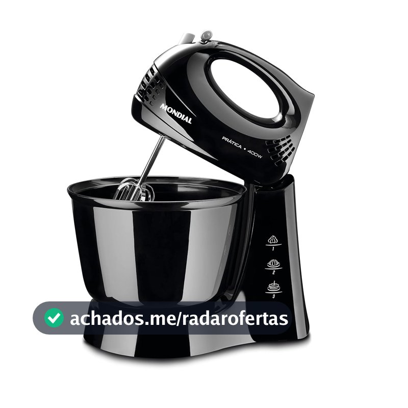 MONDIAL Batedeira Prática, Preto, 400W, 110V - B-44-B