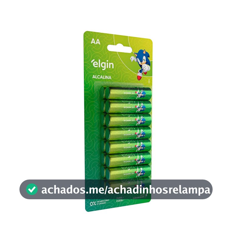 Pilha Alcalina AA com 16 unidades Elgin Comum