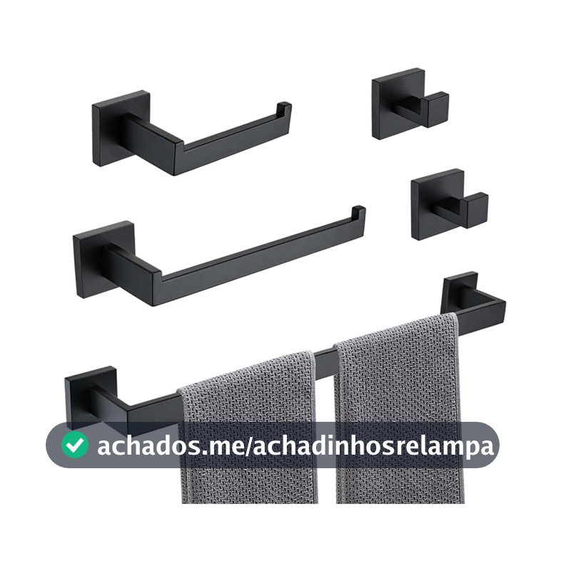 BEMMY Kit 5 Acessórios Para Banheiro Lavabo 60CM Acabamento Aço Inoxidável, Conjunto de para Toalheiro de Banheiro. A única Loja Autorizada é a "Bemmy-BR".