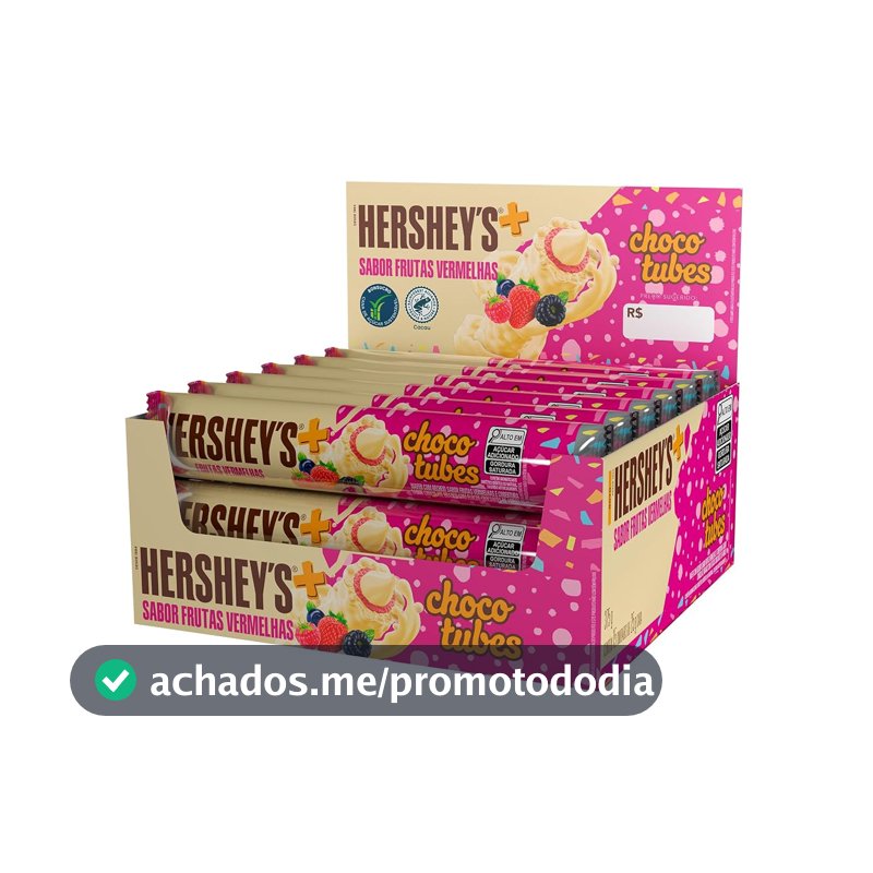 Biscoito Wafer Hershey’s Chocotubes, 25g, Pack com 15 Unidades