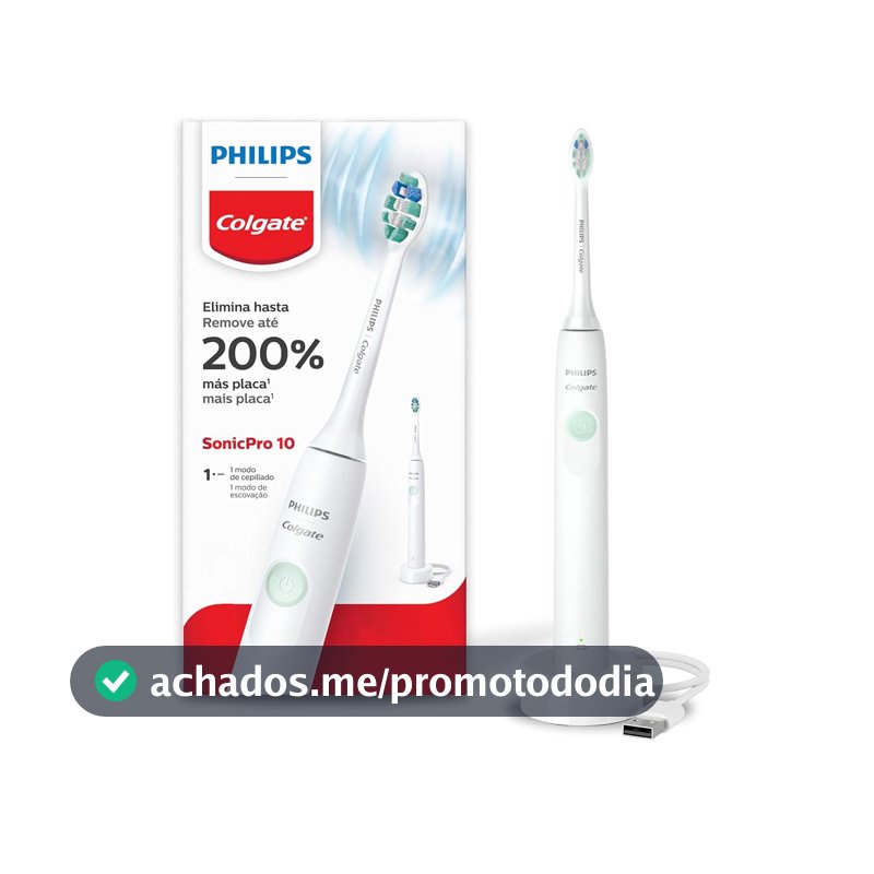 Philips Colgate SonicPro 10 Escova de Dente Elétrica, Recarregável, Bivolt