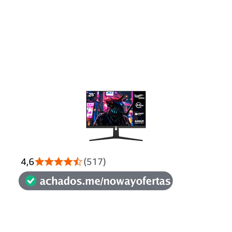 Haiz Monitor Gamer 25'' 144hz 0.5ms 1920x1080 Adaptative Sync FHD HDMI/DP IPS VESA