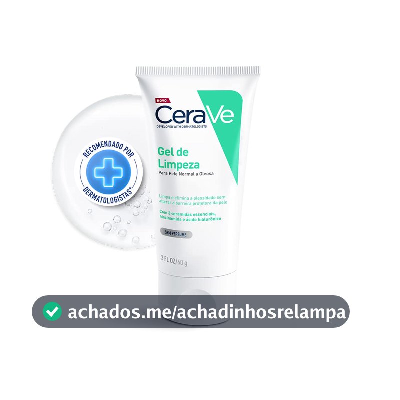 CeraVe, Gel de Limpeza Facial para pele oleosa, com Ácido Hialurônico e Niacinamida