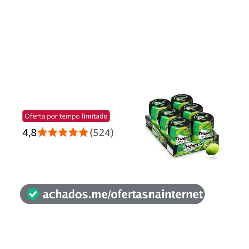 Chiclete Trident X Gamers Citrus Mix - Caixa com 6 unid de 48,3g