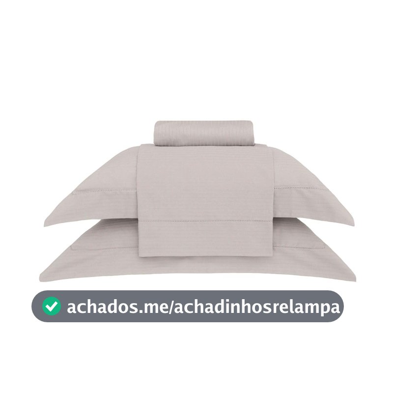 Buddemeyer Jogo de Cama King Damask Stripes 100% Algodão Kaki 4 pç