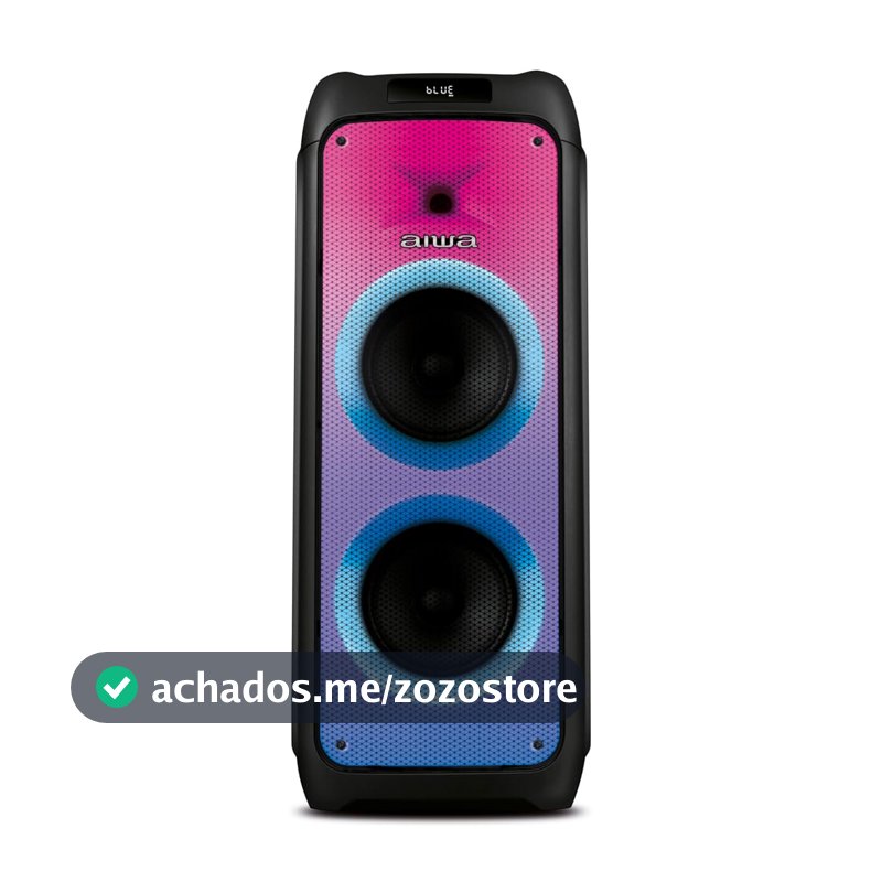 Caixa de Som PartyBox AIWA PB-06 Bluetooth 20H RGB USB TWS Preto