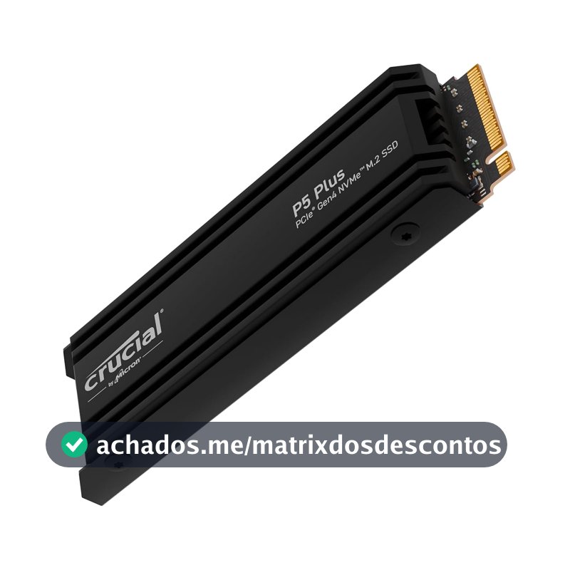 Crucial SSD interno para jogos P5 Plus 2TB NVMe NVMe M.2 com dissipador de calor, compatível com PlayStation 5 (PS5) - até 6600 MB/s - CT2000P5PSSD5