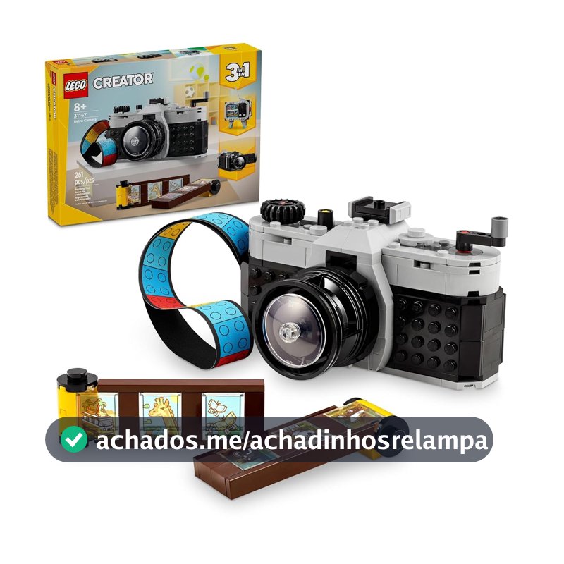 LEGO® Creator 3 em 1 – Câmera Retrô Brinquedos Interativos de Fotografia 31147