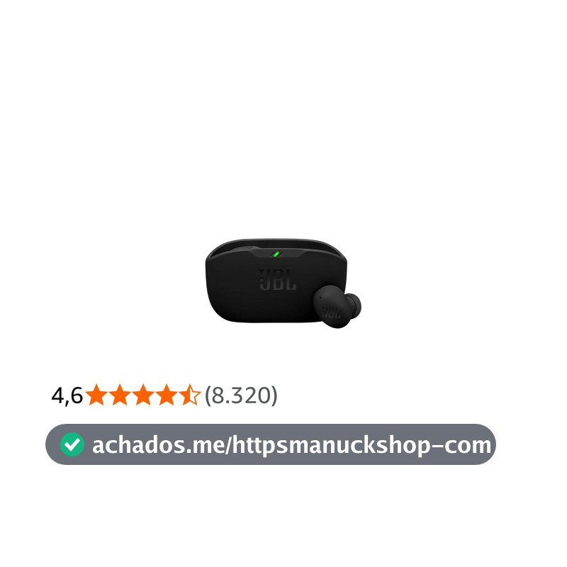 Fone de Ouvido Sem Fio, JBL, Bluetooth, Wave Buds 2, Intra Auricular, Sem Fio, Resistente À Água e Poeira - Preto