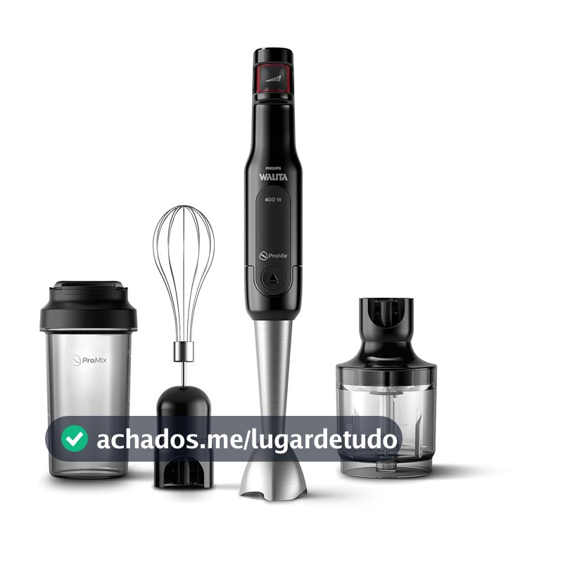 Philips Walita Mixer Pro Mix 4 em 1 SpeedTouch 400W, Preto e Inox