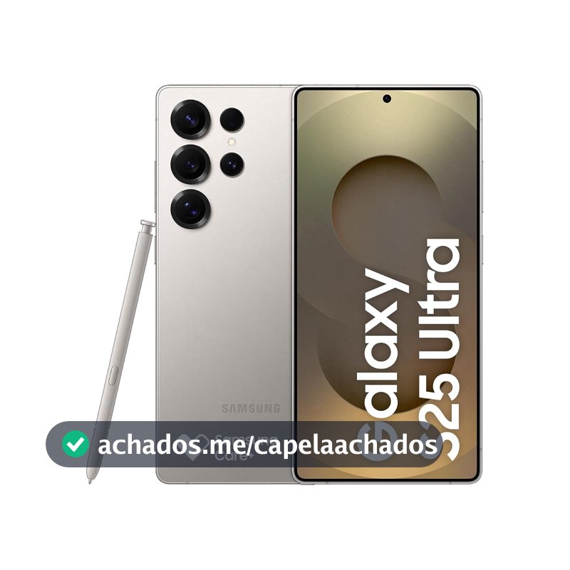 Celular Samsung Galaxy S25 Ultra 5G, 512GB, 12GB RAM, Câmera Quádrupla de 200+50+10+50, Tela Grande de 6.9", Titânio Cinza