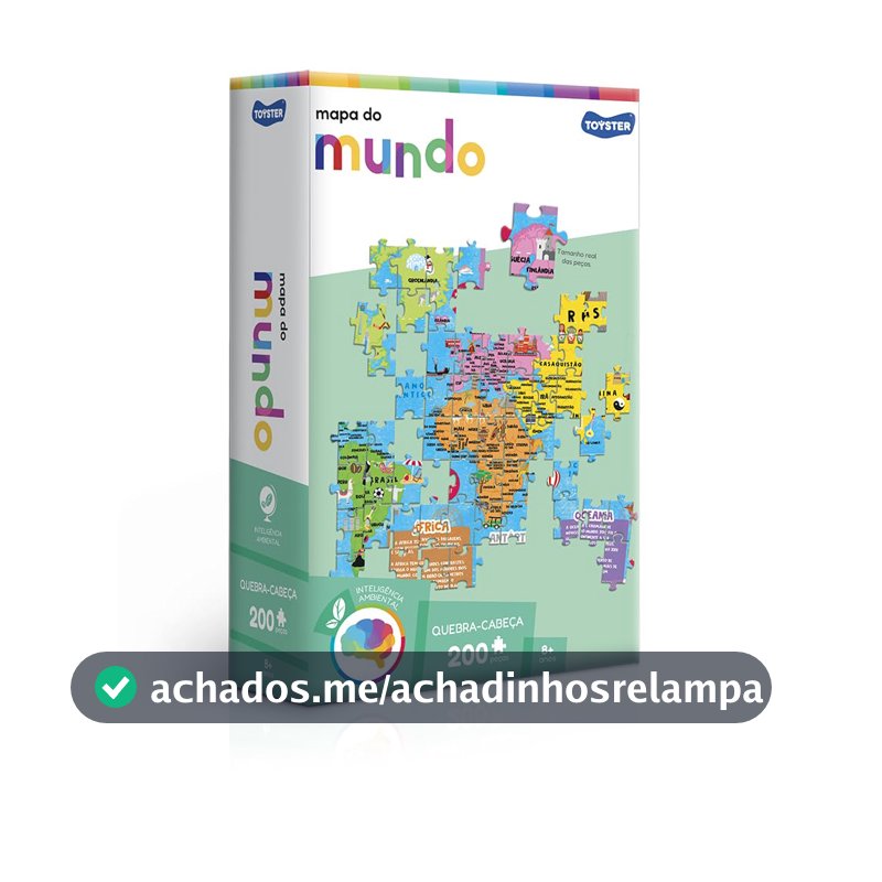 Toyster - Quebra-cabeça: Mapa do Mundo - 200 peças