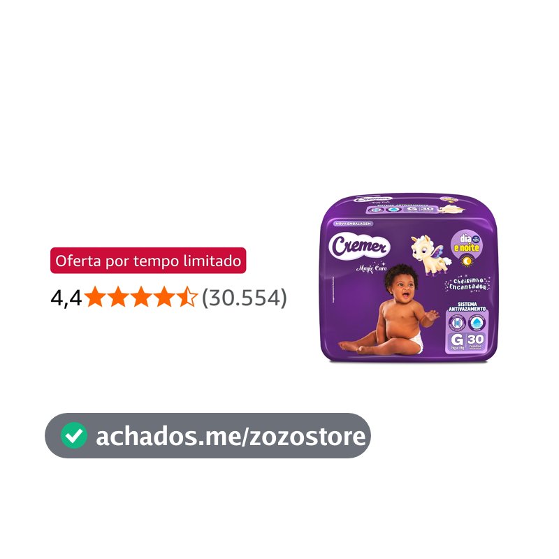 Fralda Cremer Econômica G 30 Unidades