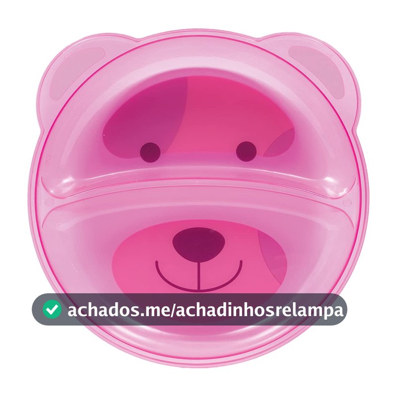 Buba Prato Ursinho Com Divisória Rosa