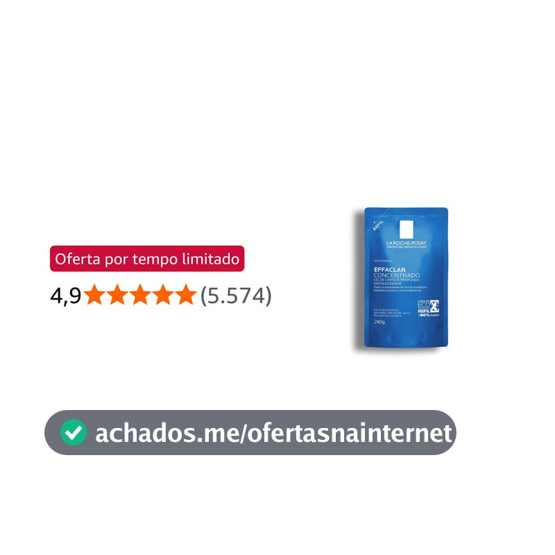 La Roche-posay Effaclar Gel Concentrado. Gel de Limpeza Facial. Limpa a Pele Profundamente Reduzindo a Oleosidade e Lesões Acneica. Limpeza Facial. Pele Oleosa. Ácido Salicílico, LHA, PCA de Zinco.