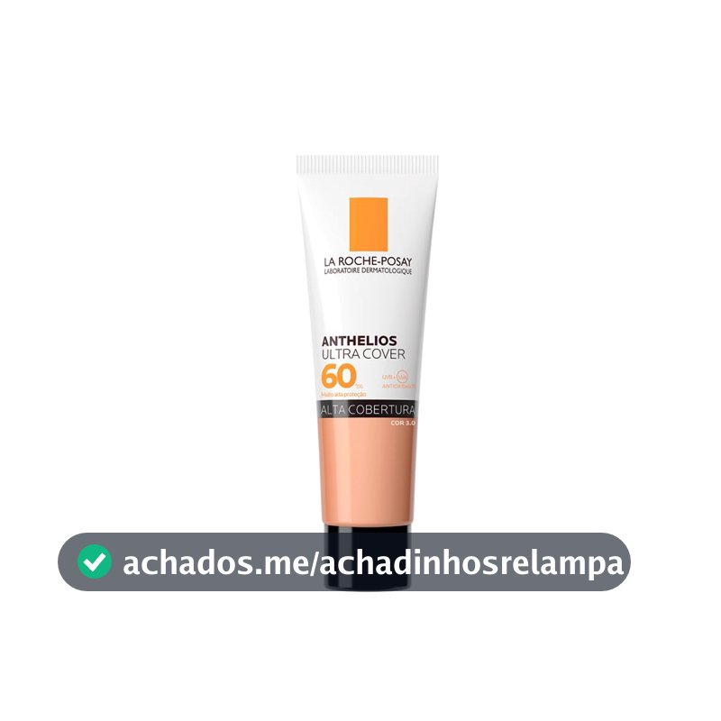 La Roche-Posay, Ultra Cover, Protetor Solar com Cor e Performance de Maquiagem, 12h de cobertura de base em uma única camada, Textura Fluida, Oil free, Toque Seco, FPS60, 30g