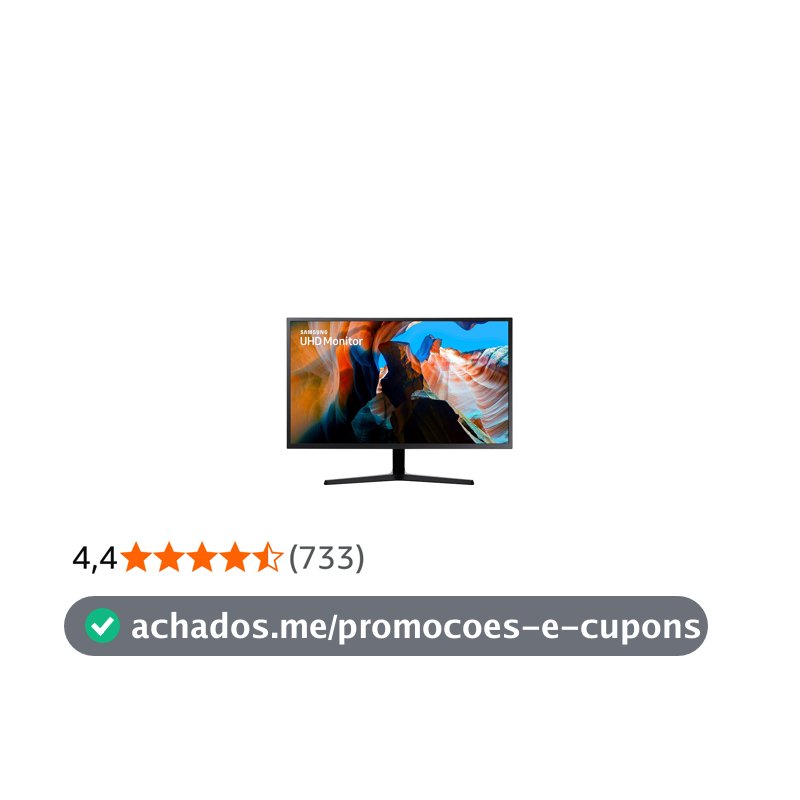 Monitor UHD Samsung 32", 4K, HDMI, Display Port, Freesync, Preto, Série UJ59