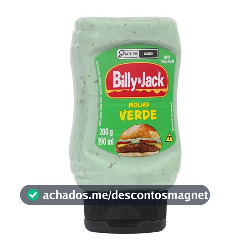 BILLY & JACK, Molho Verde, 200 Gramas