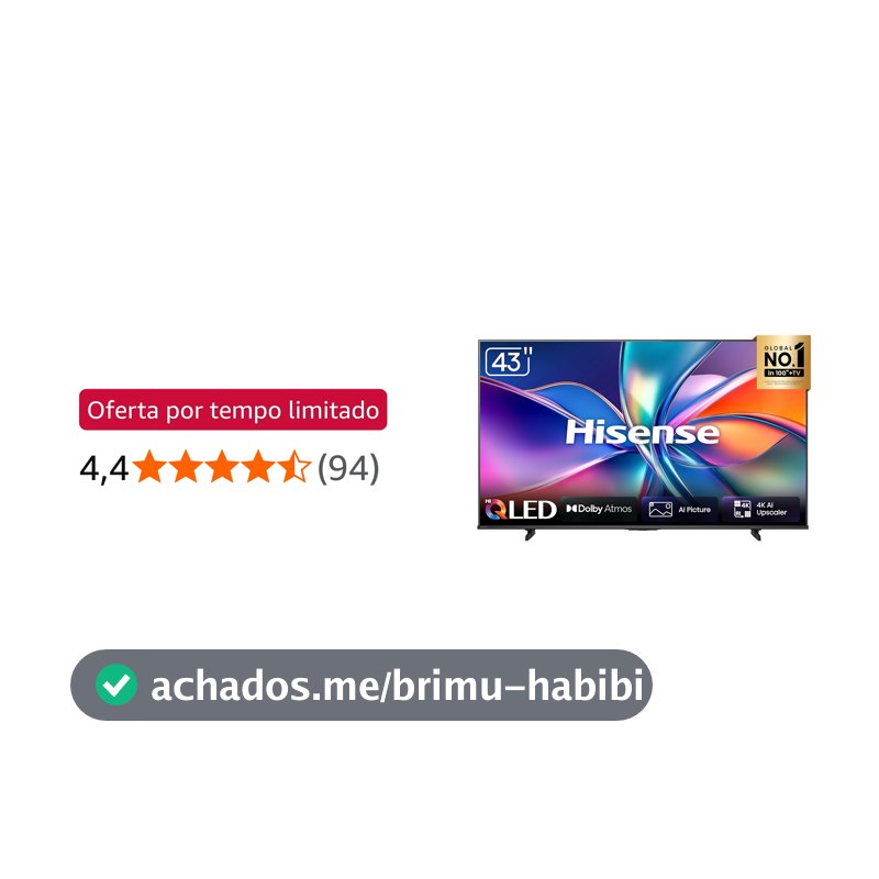 Hisense Smart TV 4K Hi-QLED 43" Polegadas 43Q6QVV