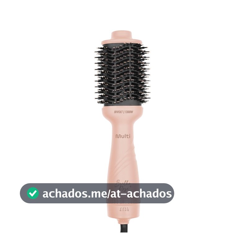 Escova Secadora Multi Care Brilho Rosé 1300W 3 Temperaturas Nanoceramic Glass Oval 2 em 1 Bivolt - EB200