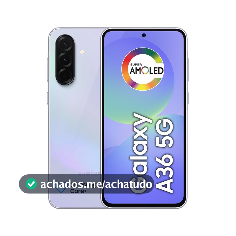 Celular Samsung Galaxy A36 5G 128GB, 6GB RAM, Câmera 50MP, IP67, Super AMOLED 6.7", Recursos AI, Violeta