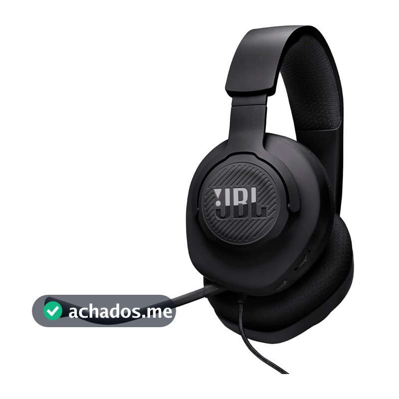 JBL, Fone de Ouvido Com Fio, Quantum 100M2, Headset Gamer, Over Ear, Microfone Removível - Preto
