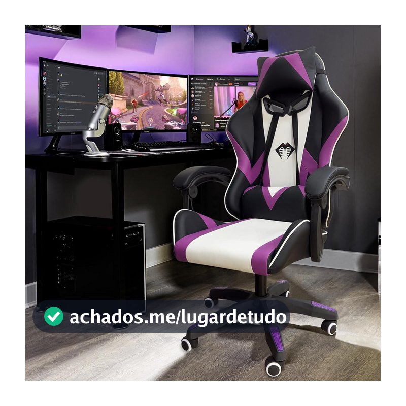 Cadeira Gamer Python Fly, Design Estilo Gamer, Tecido Respirável, Design Ergonômico (Roxo)