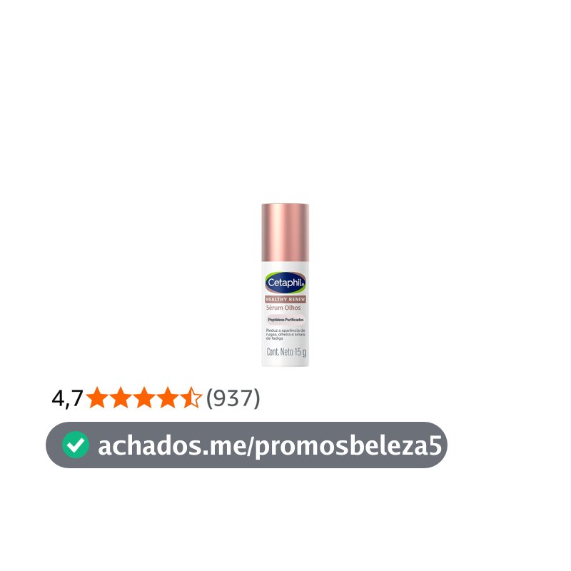 Cetaphil Healthy Renew Sérum Para Olhos com Peptídeos Purificados 15g - Suaviza Olheiras, Antirrugas