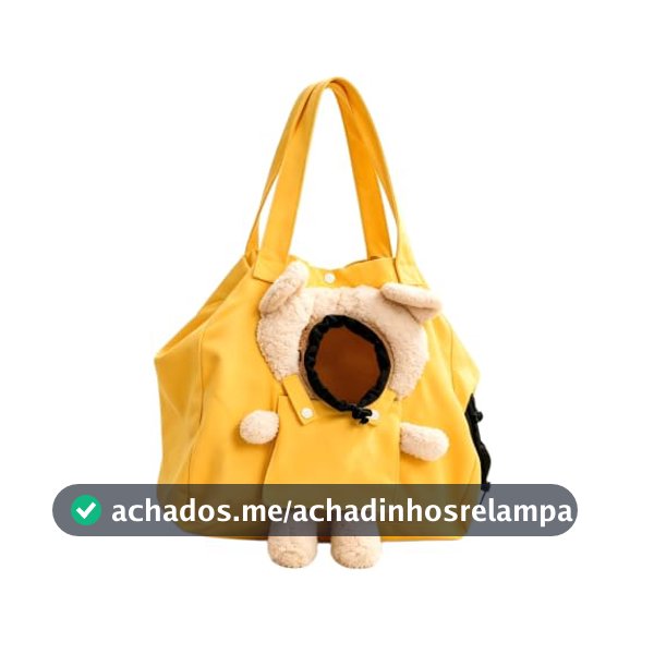 Bolsa Transporte Pet Ursinho Para Caes Gatos Pequenos Confortável(Amarelo)