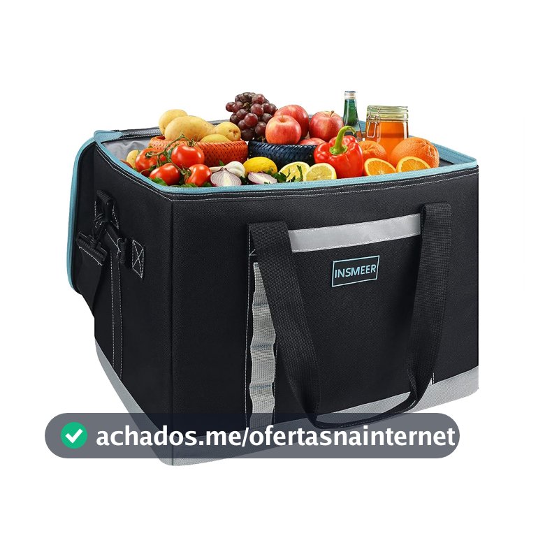 INSMEER Bolsa Térmica 25L/48L Grande, Impermeável, Cooler para Marmita, Caixa Térmica com Alça Desmontável - Ideal para Praia, Acampamento